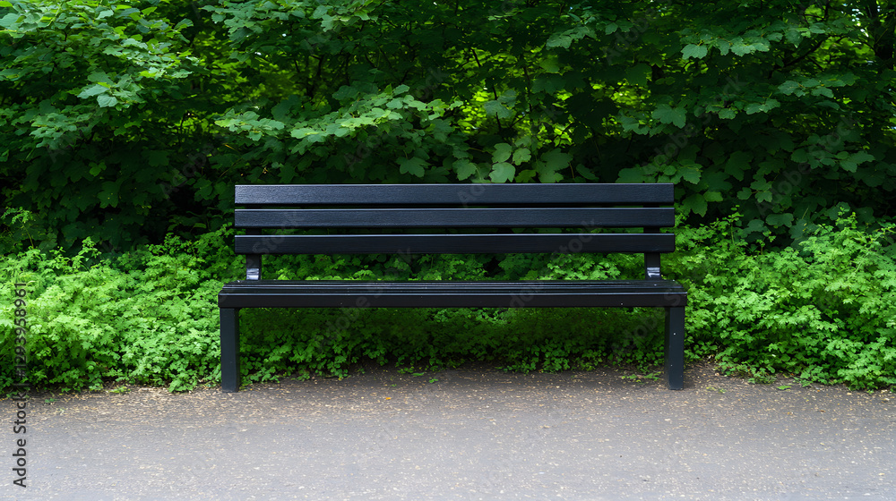 Park Bench Surrounded by Lush Greenery in a Centered Composition
Park Bench Surrounded by Lush Greenery in a Centered Composition