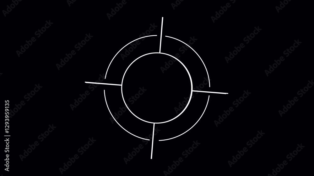 QR code for payment. Scan qr code icon with laser. Isolated on black background. Scan QR code to loop animation, alpha channel. lock secure security icon on black background.