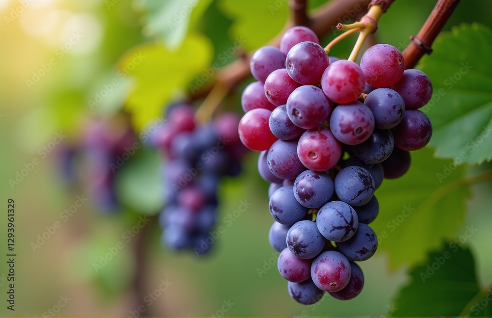 Purple Grapes Ripen On The Vine, Producing Sweet Juice That Is Used In Wine Making Processes In Many Regions Worldwide. Purple Grapes Ripen On The Vine, Producing Sweet Juice That Is Used In Wine Making Processes In Many Regions Worldwide.