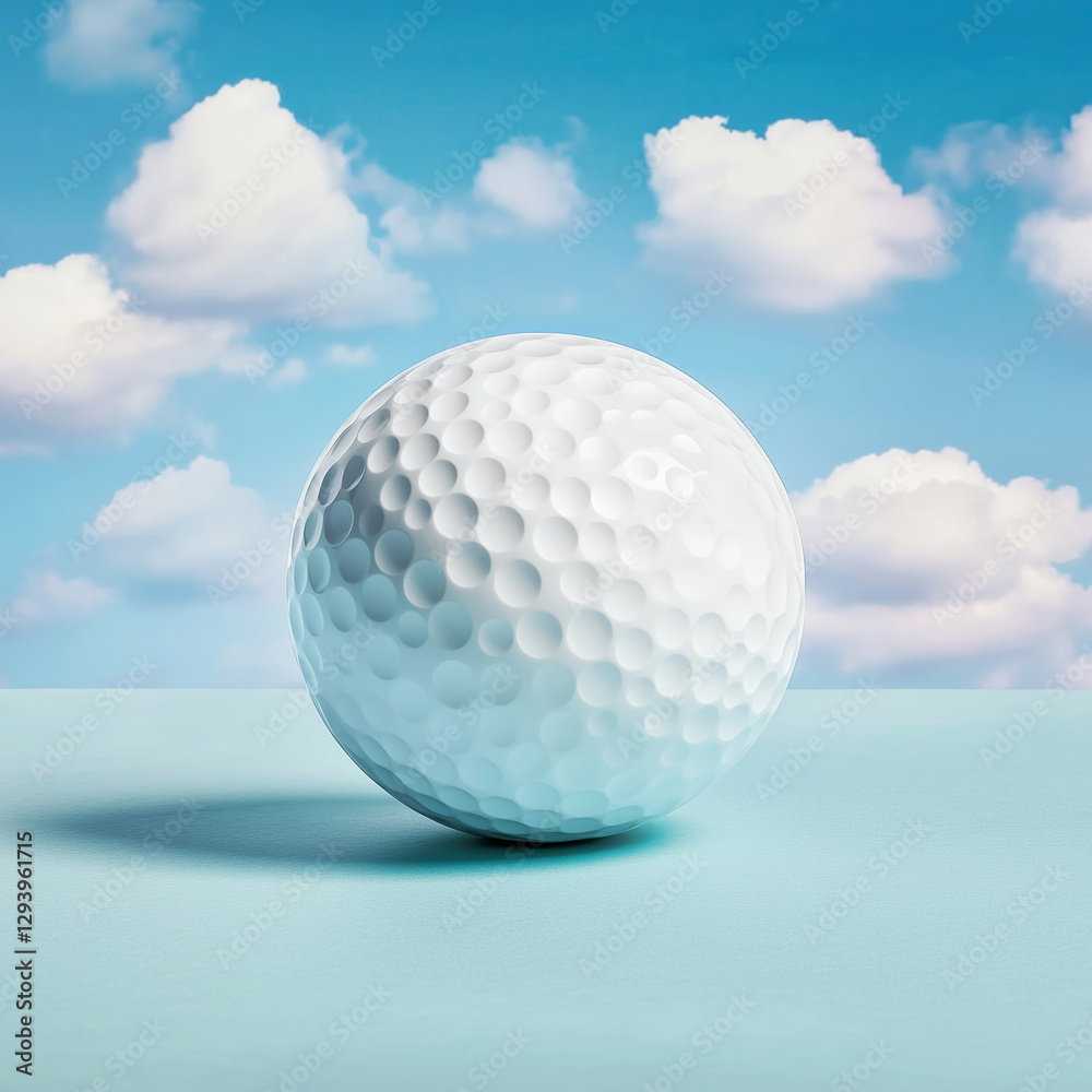Golf ball on teal background sports still life sky close-up playfulness Golf ball on teal background sports still life sky close-up playfulness
