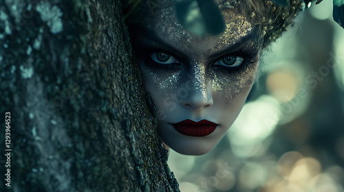 a fairy behind the tree