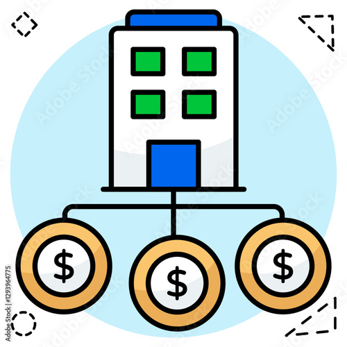 A beautiful design icon of online hotel
