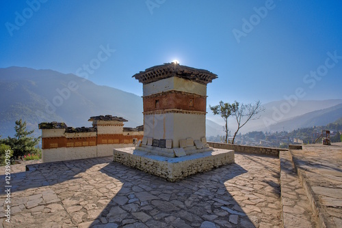 A Buddhist Stupa of Changangkha Lhakhang in Thimphu City