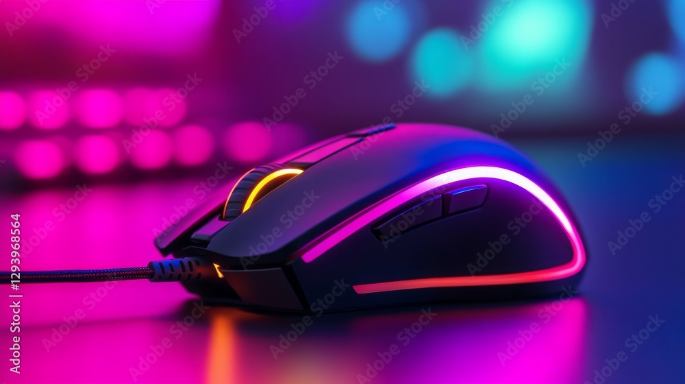 Sleek Gaming Mouse with Vibrant RGB Lighting Sleek Gaming Mouse with Vibrant RGB Lighting