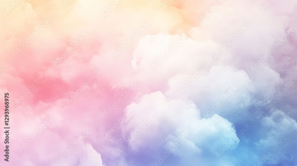 Fototapeta premium Pastel Cloudscape: A Dreamy Sky