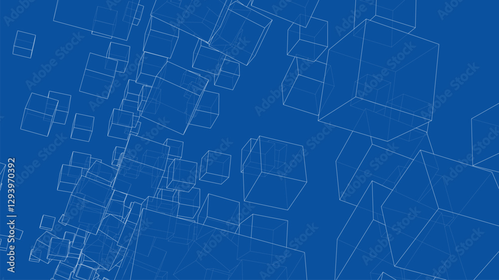 Obraz premium Wireframe Boxes. Sketch style