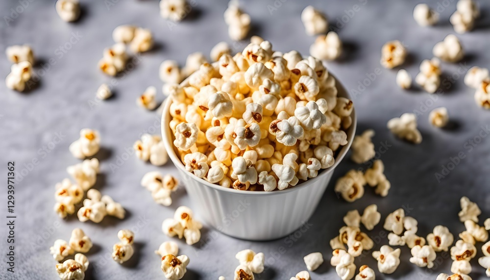 Bowl of Popcorn on Gray Surface Bowl of Popcorn on Gray Surface