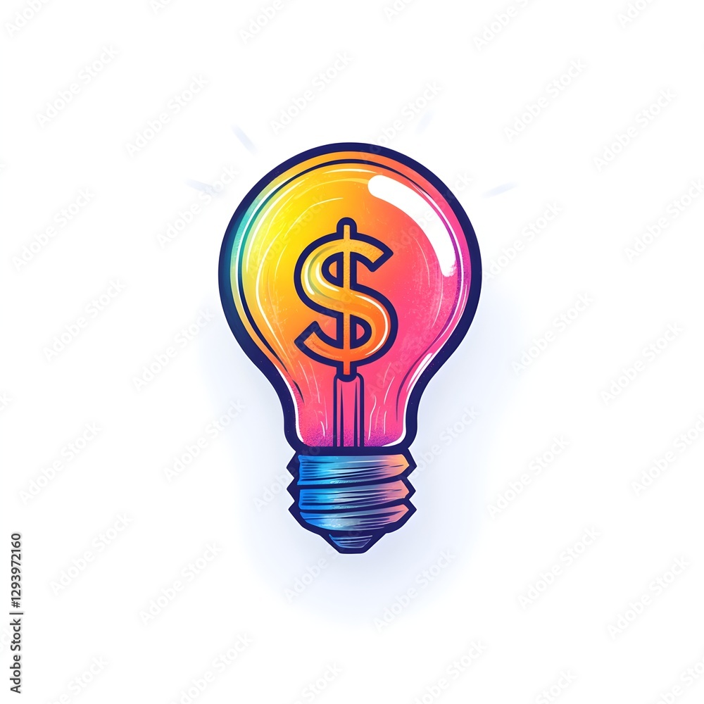 Unique light bulb design featuring a dollar sign inside symbolizing financial inspiration Unique light bulb design featuring a dollar sign inside symbolizing financial inspiration
