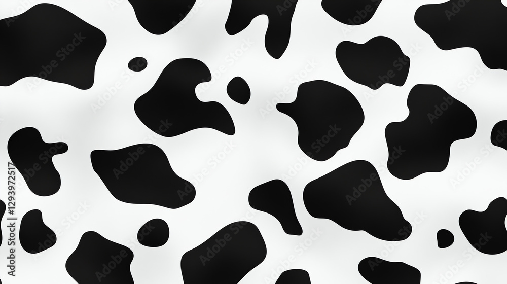 Fototapeta premium Cow print background with organic black and white patches