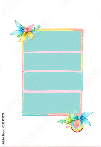 Hand-painted cute style border candy color message bar simple and cute