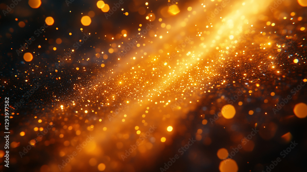 Obraz premium 黄金に輝く粒子