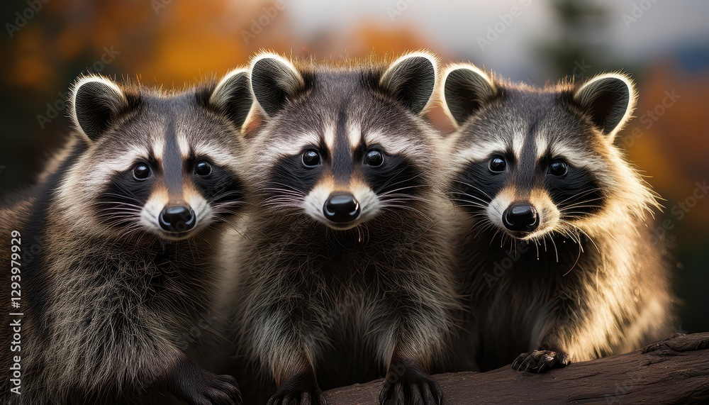 Mischievous Trio of Raccoons Frolic in a Moonlit Forest, Playful Whiskers Glinting Under the Starlit Sky, Capturing the Mystery and Magical Charm of Nocturnal Creatures. Mischievous Trio of Raccoons Frolic in a Moonlit Forest, Playful Whiskers Glinting Under the Starlit Sky, Capturing the Mystery and Magical Charm of Nocturnal Creatures.
