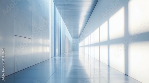 Wallpaper Mural Bright Modern Hallway with Smooth Floor and Soft Light Patterns Torontodigital.ca