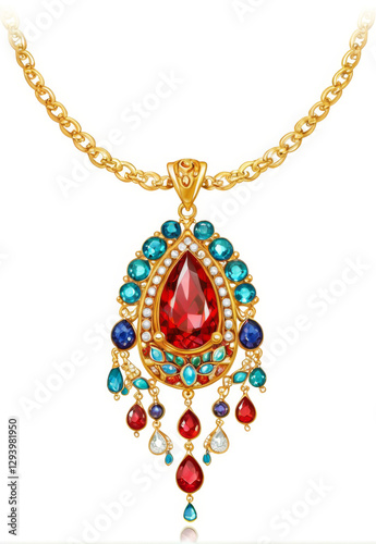 Hand Painted Vector Jewelry Jewelry Necklace Pendant