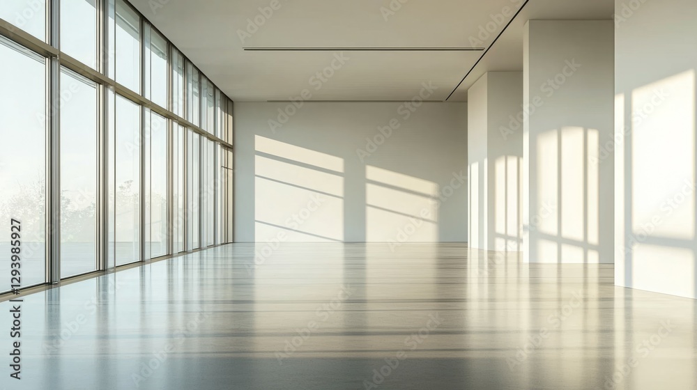 Fototapeta premium Spacious Minimalist Interior with Natural Light and Clean Lines