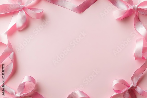 Delightful pink coquette borders with playful frames, bows, and ribbons ideal for invitations, birthday cards, menus, and festive decor in a minimalist feminine design
