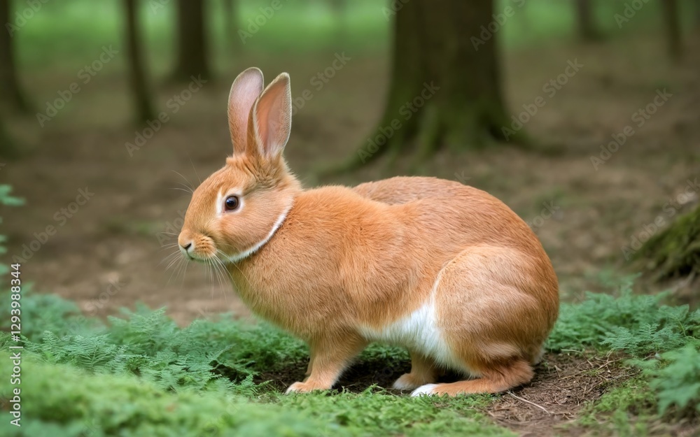 Fototapeta premium Graceful Hare in a Serene Forest