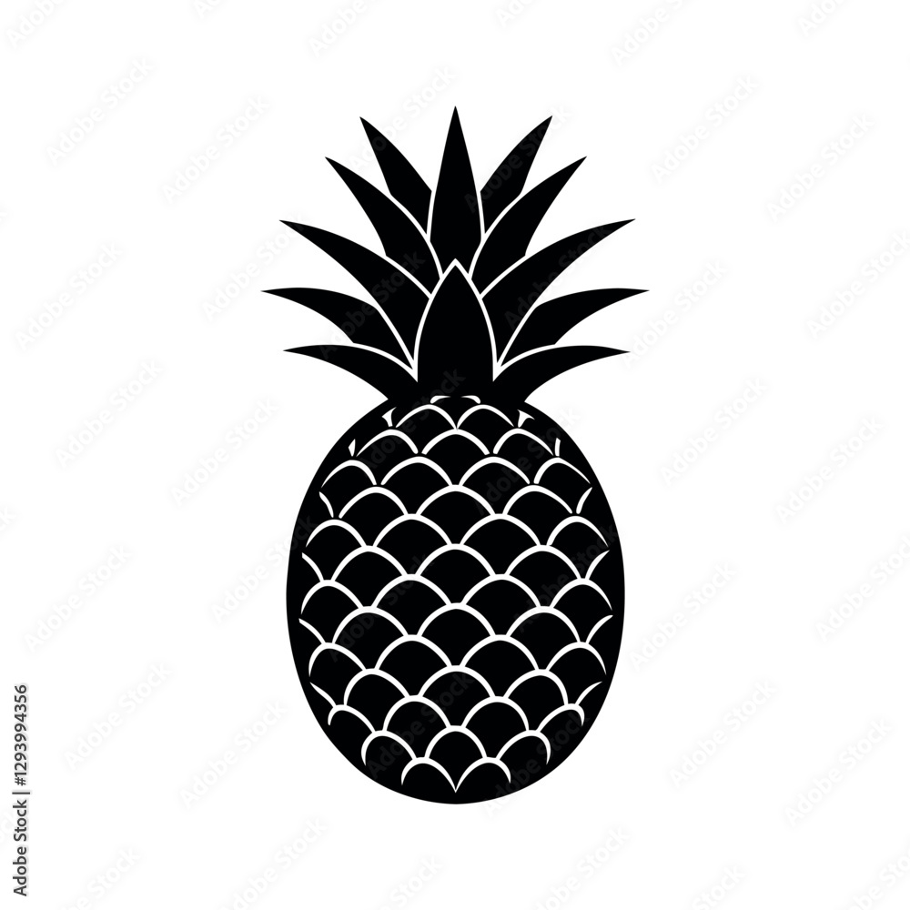 Obraz premium pineapple silhouette vector isolated on white background
