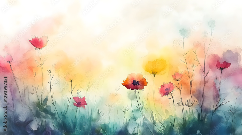 Obraz premium Abstract watercolor background with vibrant colors 