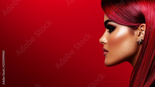 Crimson Beauty: A Profile of a Woman with Vibrant Red Hair and Makeup