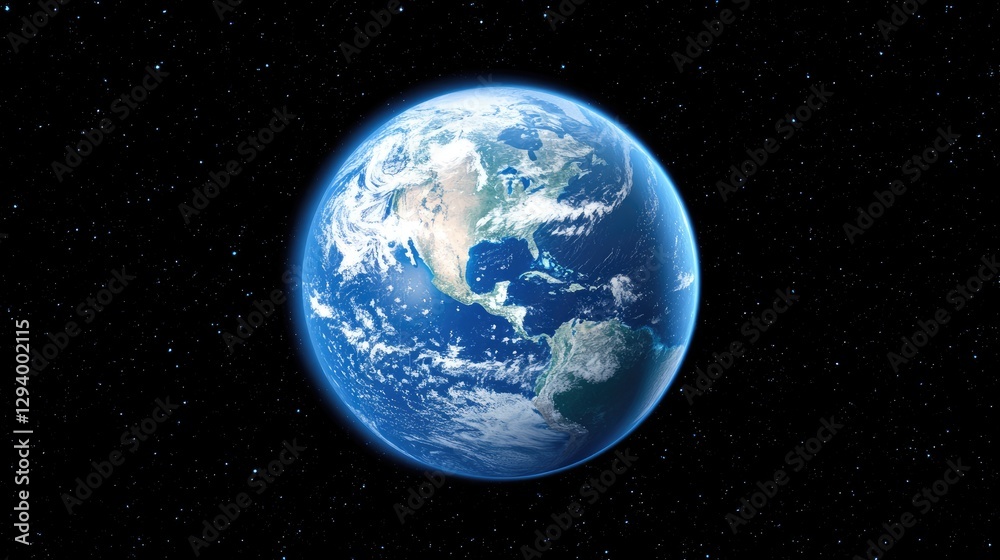 Obraz premium Conceptual illustration of a solar-powered Earth, radiating clean energy.