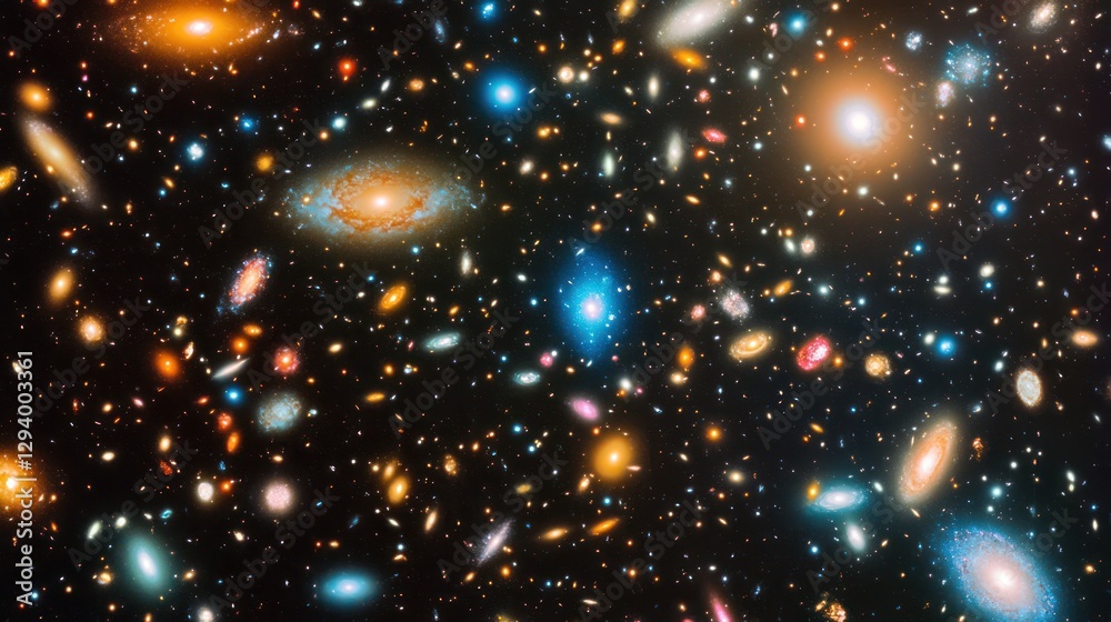 Obraz premium Deep Space Galaxies Cluster