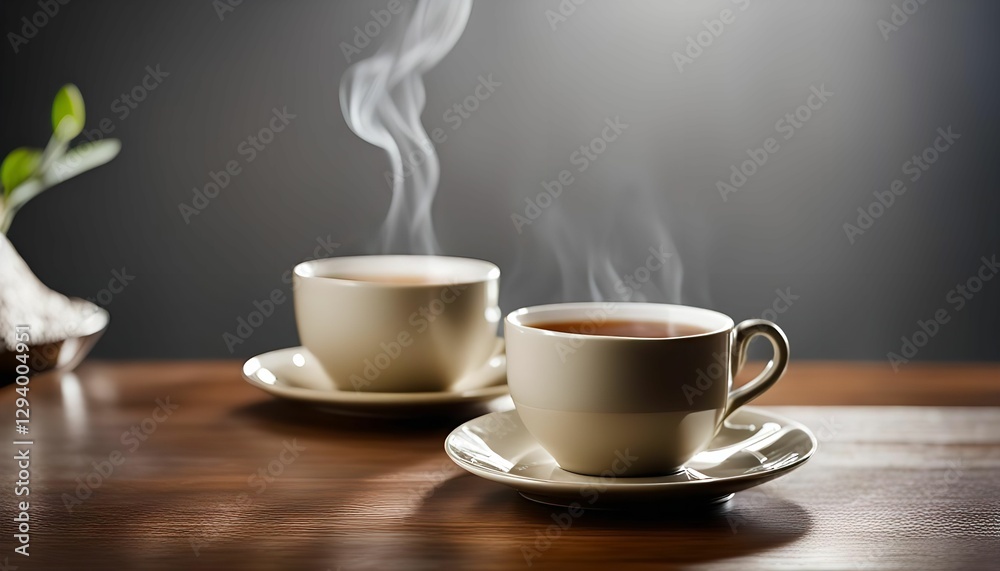 Two Cups of Tea with Steam Two Cups of Tea with Steam