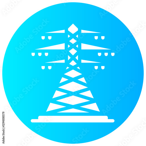 power pylon vector round glyph icon