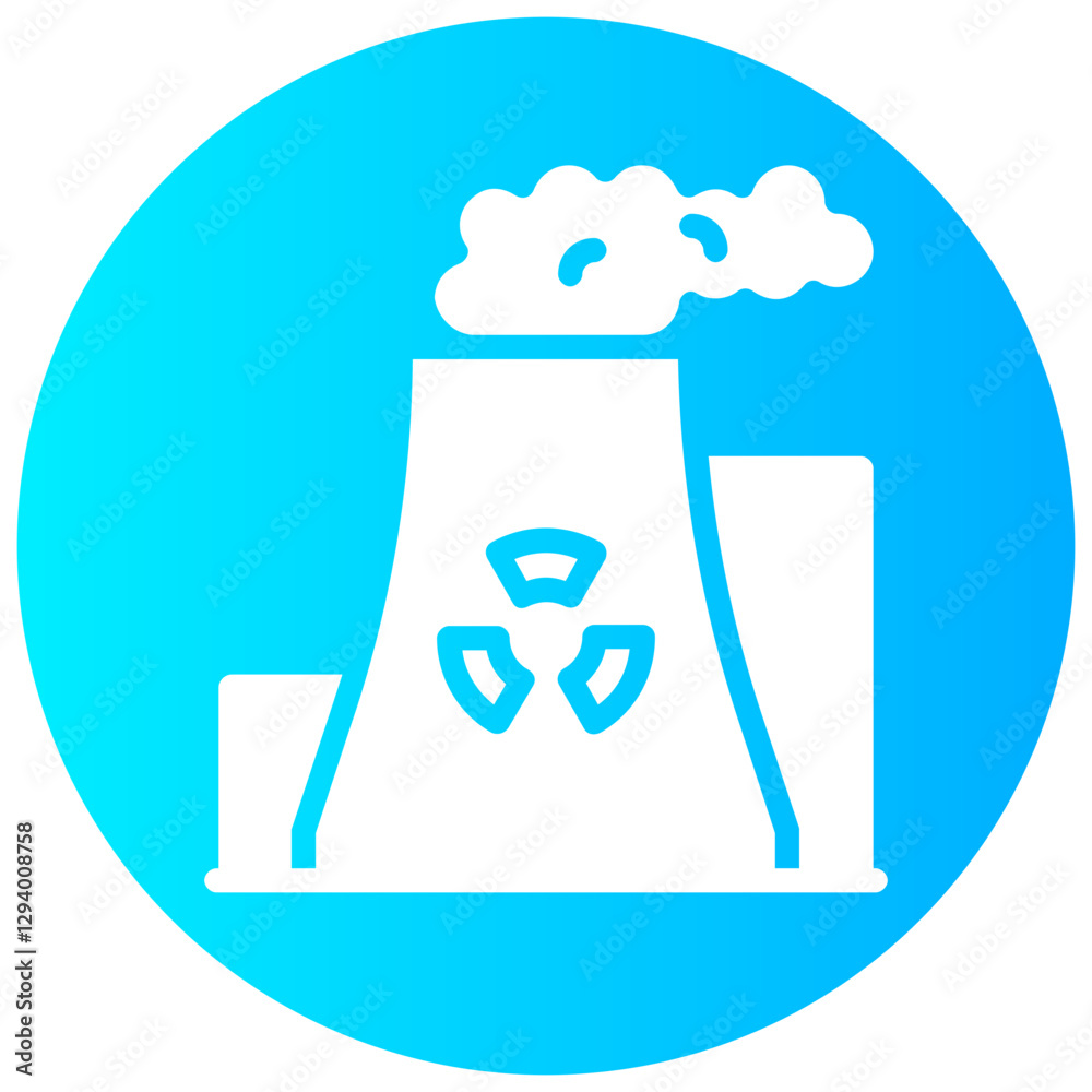 nuclear power vector round glyph icon nuclear power vector round glyph icon