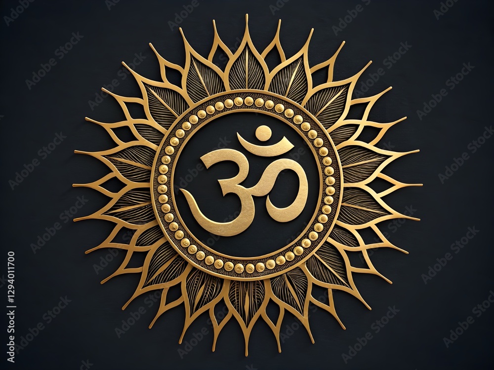 Fototapeta premium om symbol on black background