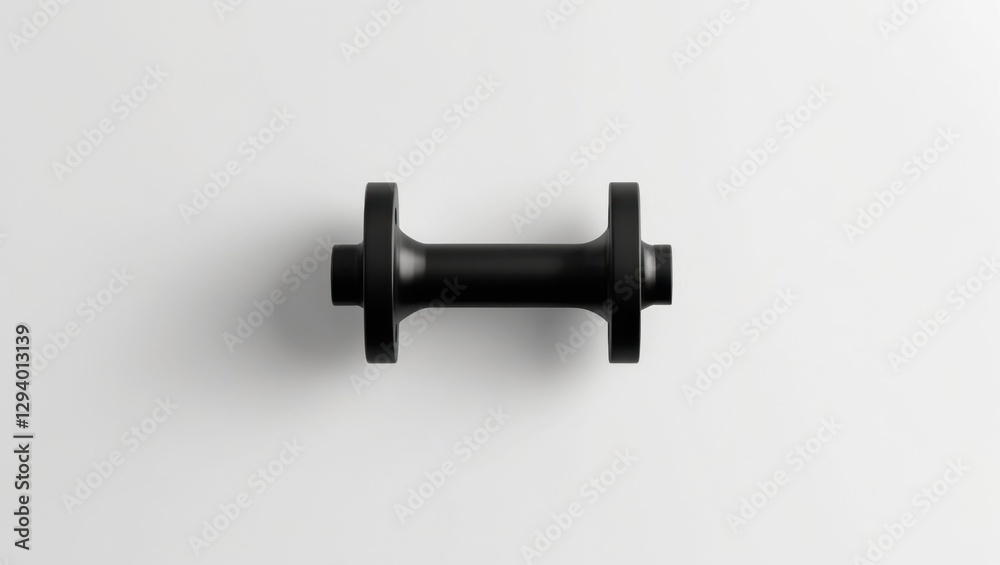 Sleek Black Minimalist Crankshaft Icon on White Background in Studio Lighting Sleek Black Minimalist Crankshaft Icon on White Background in Studio Lighting