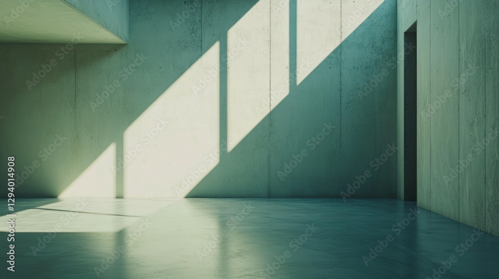 Obraz premium Minimalist Interior Space with Natural Light and Concrete Walls