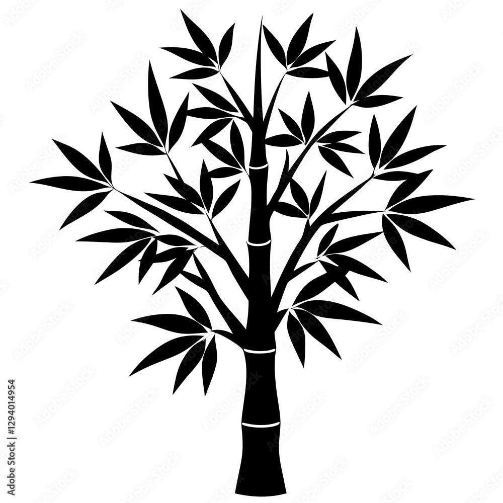Bamboo Tree Silhouette Vector Icon High-Quality Design on White Background. Bamboo Tree Silhouette Vector Icon High-Quality Design on White Background.