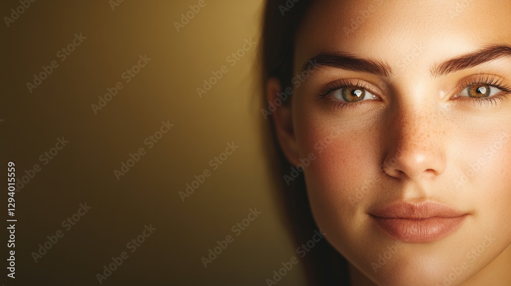 Soft lighting highlights serene expression, emphasizing natural Soft lighting highlights serene expression, emphasizing natural