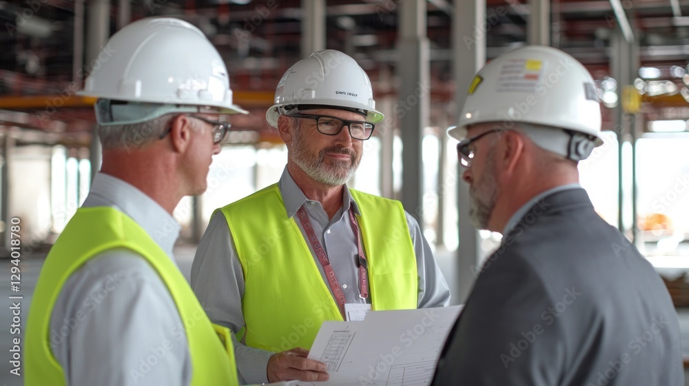 Construction team collaboration building site professional meeting indoor environment group perspective project planning Construction team collaboration building site professional meeting indoor environment group perspective project planning