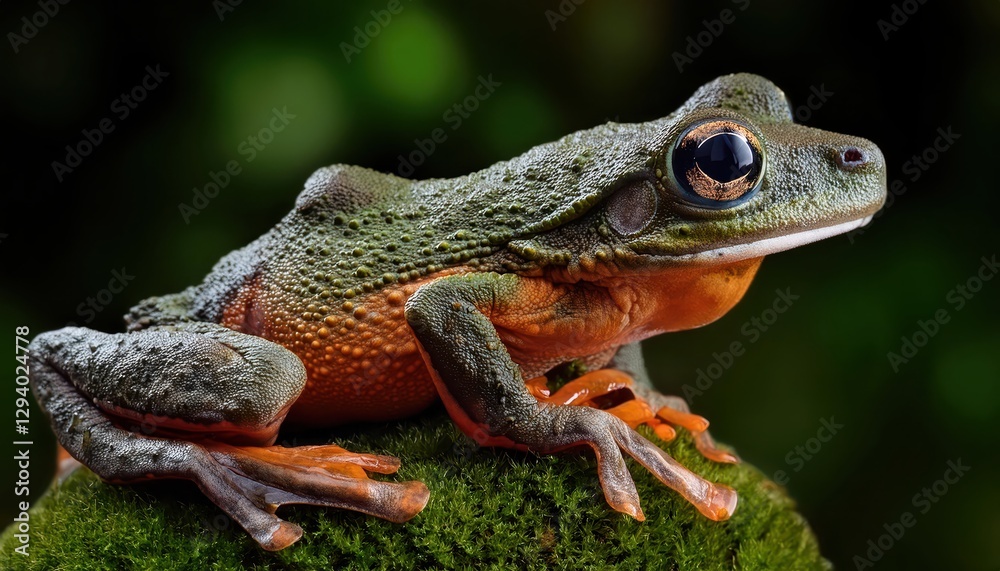 Vietnamese Mossy Frog A Mesmerizing Encounter in a JadeGreen Rainforest, Capturing the Mystique of Vietnams Biodiversity with Vivid Detail. Vietnamese Mossy Frog A Mesmerizing Encounter in a JadeGreen Rainforest, Capturing the Mystique of Vietnams Biodiversity with Vivid Detail.