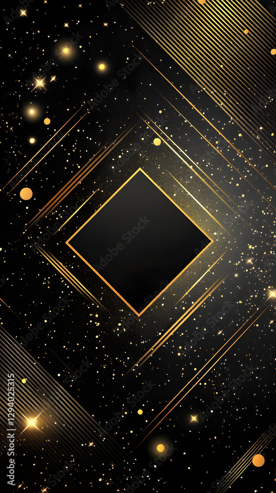 Obraz premium Black and gold background with geometric patterns 