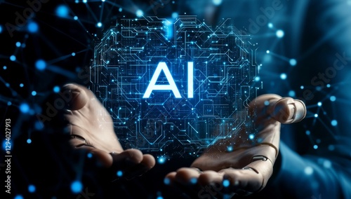 AI, Advanced technology and artificial intelligence, AI concept representing modernity and innovation in technology and data analysis