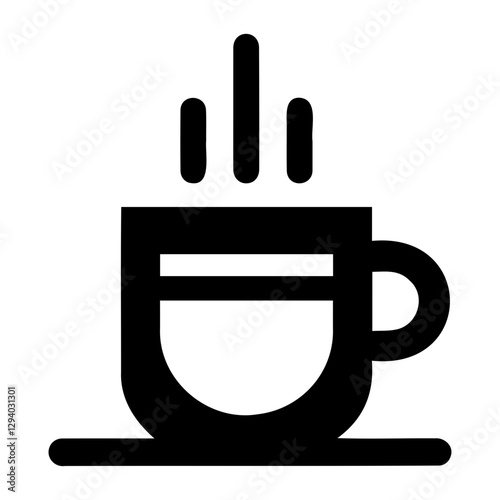 Coffee cup, mug isolated vector, latte black silhouette.