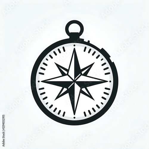 Free Download Simple black and white compass graphic design. - GFXLoad