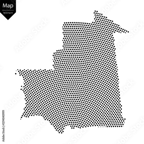 Abstract image Mauritania map from point Black on a white background. Vector illustration eps 10.	
