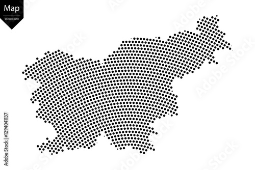 Abstract image Slovenia map from point Black on a white background. Vector illustration eps 10.	
