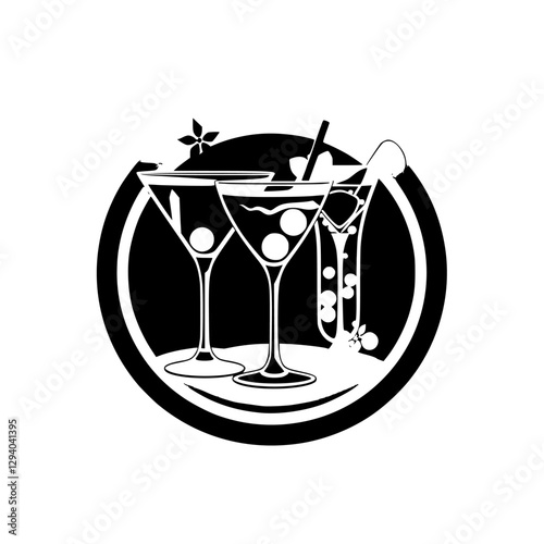 Black-and-White Cocktail Elegance: Iconography.