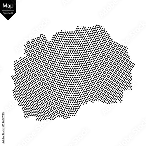 Abstract image Macedonia map from point Black on a white background. Vector illustration eps 10.	
