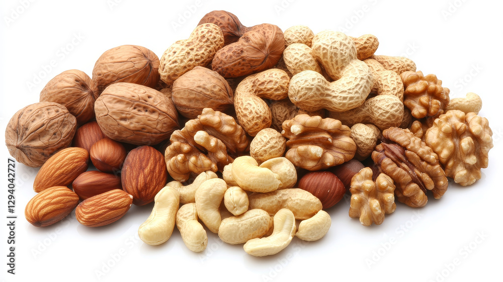 Nuts vector nutshell of hazelnut almond and walnut nutrition illustration set cashew peanut and chestnut with nutmeg isolated on white background Nuts vector nutshell of hazelnut almond and walnut nutrition illustration set cashew peanut and chestnut with nutmeg isolated on white background