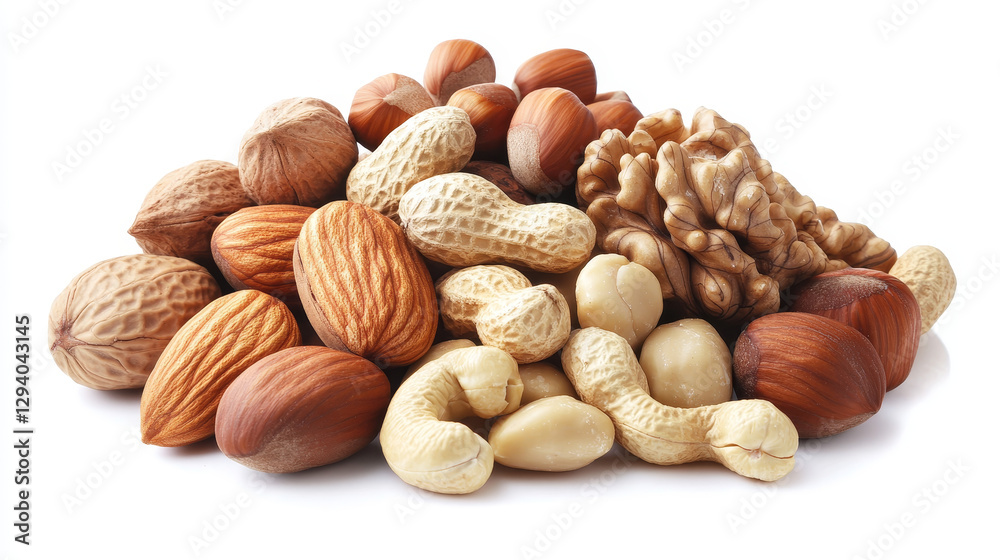Nuts vector nutshell of hazelnut almond and walnut nutrition illustration set cashew peanut and chestnut with nutmeg isolated on white background Nuts vector nutshell of hazelnut almond and walnut nutrition illustration set cashew peanut and chestnut with nutmeg isolated on white background