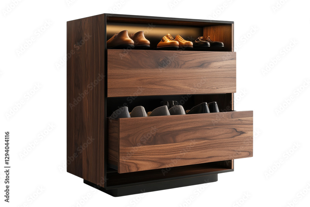 Premium Shoes Cabinet for Home Organization: Isolated on Transparent Background Premium Shoes Cabinet for Home Organization: Isolated on Transparent Background
