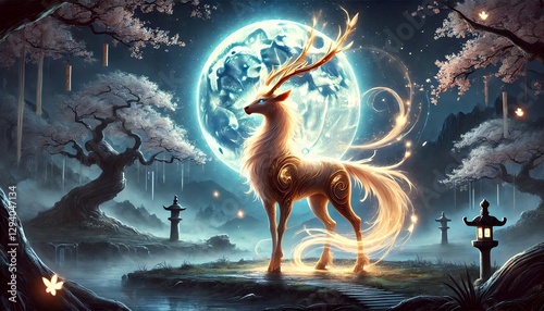 月夜に佇む神獣麒麟｜Majestic Kirin Under the Moonlight