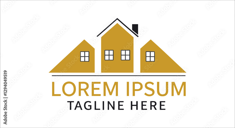 Fototapeta premium Modern real estate logo vector design. Elegant real estate logo vector design for corporate identity. Luxury real estate logo vector. Simple and clean real estate logo vector design