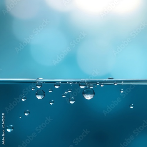Water droplets on glass with soft light and bokeh effect